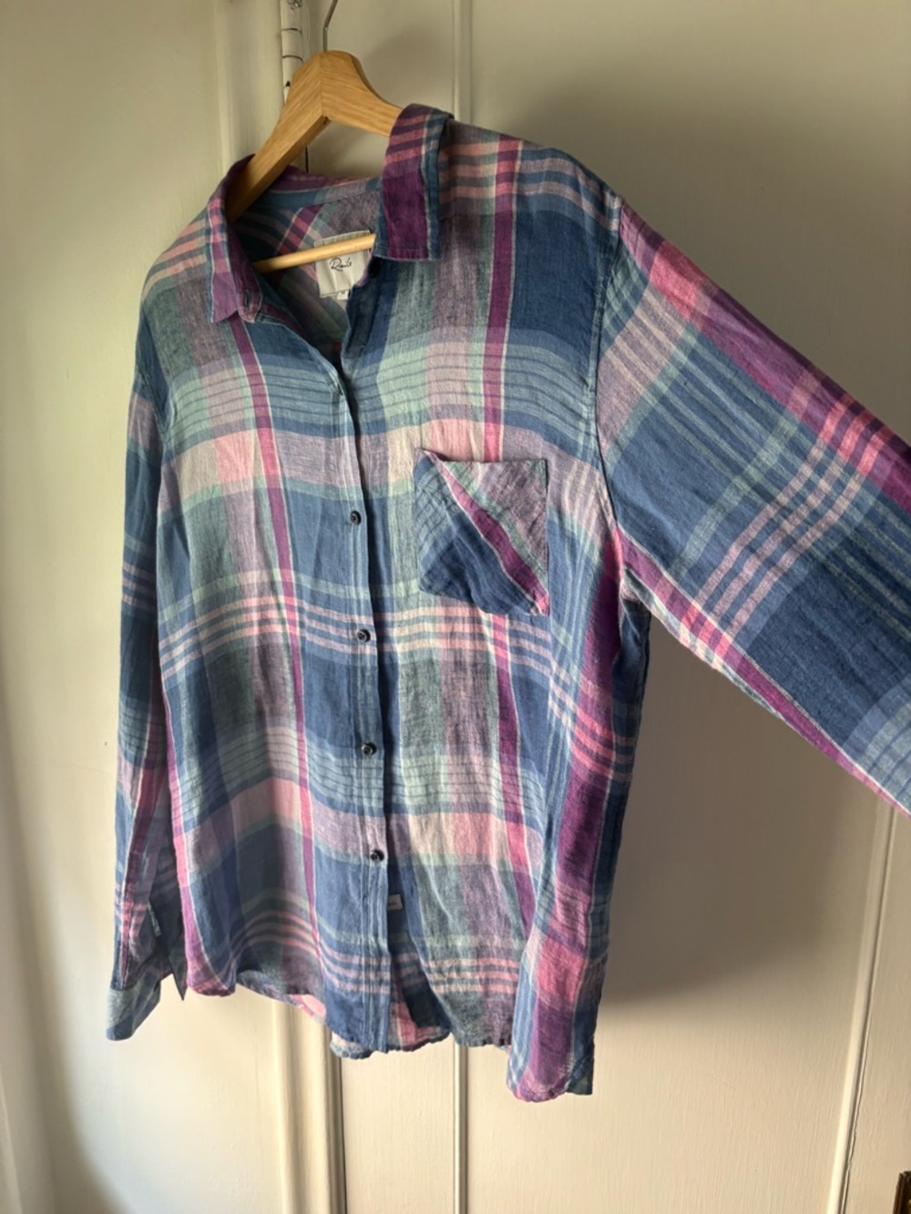 Rails Plaid Button-Down Shirt in Blue and Pink
